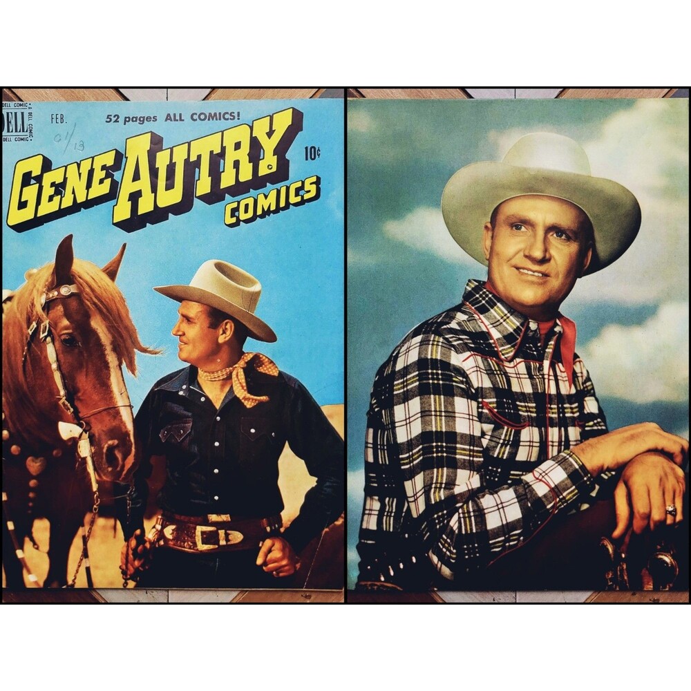 GENE AUTRY COMICS #36 VG/FN (Dell 1950) Photo Covers Golden Age 10-cent Western